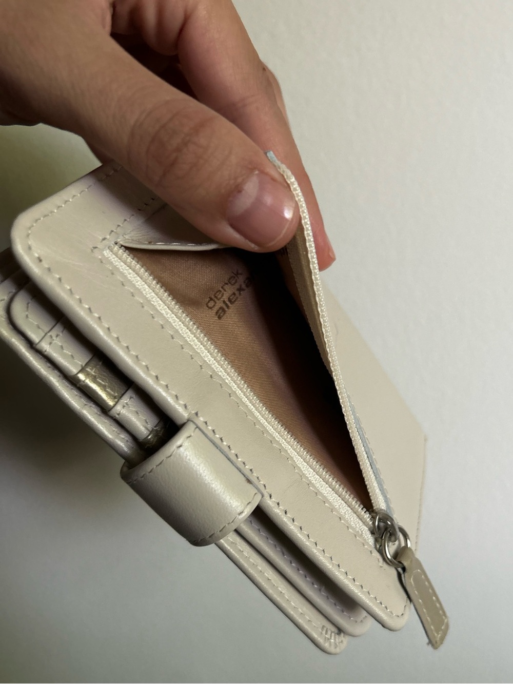 derek alexander Cream Leather Snap Wallet - Picture 5 of 5